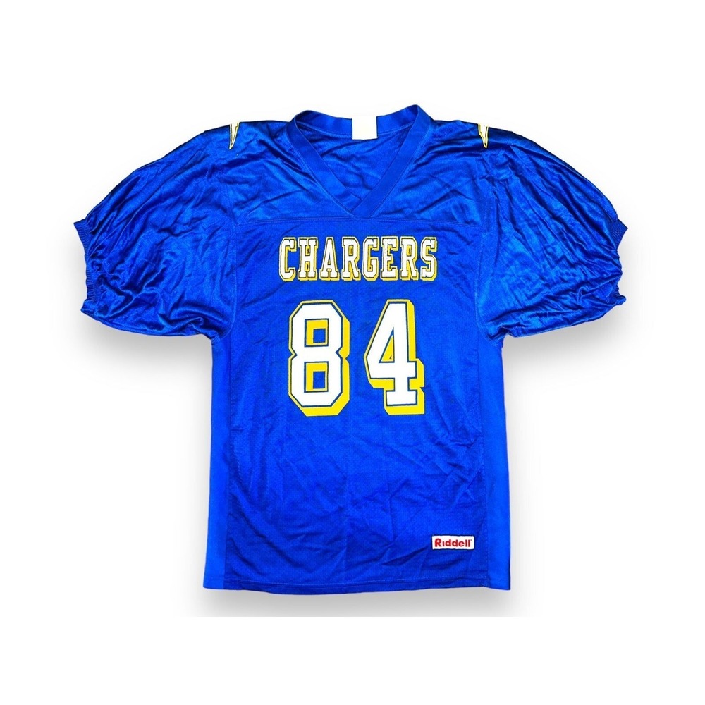 Vintage‎ Riddell Chargers Football Lightning Bolt Jersey #84 Blue N1